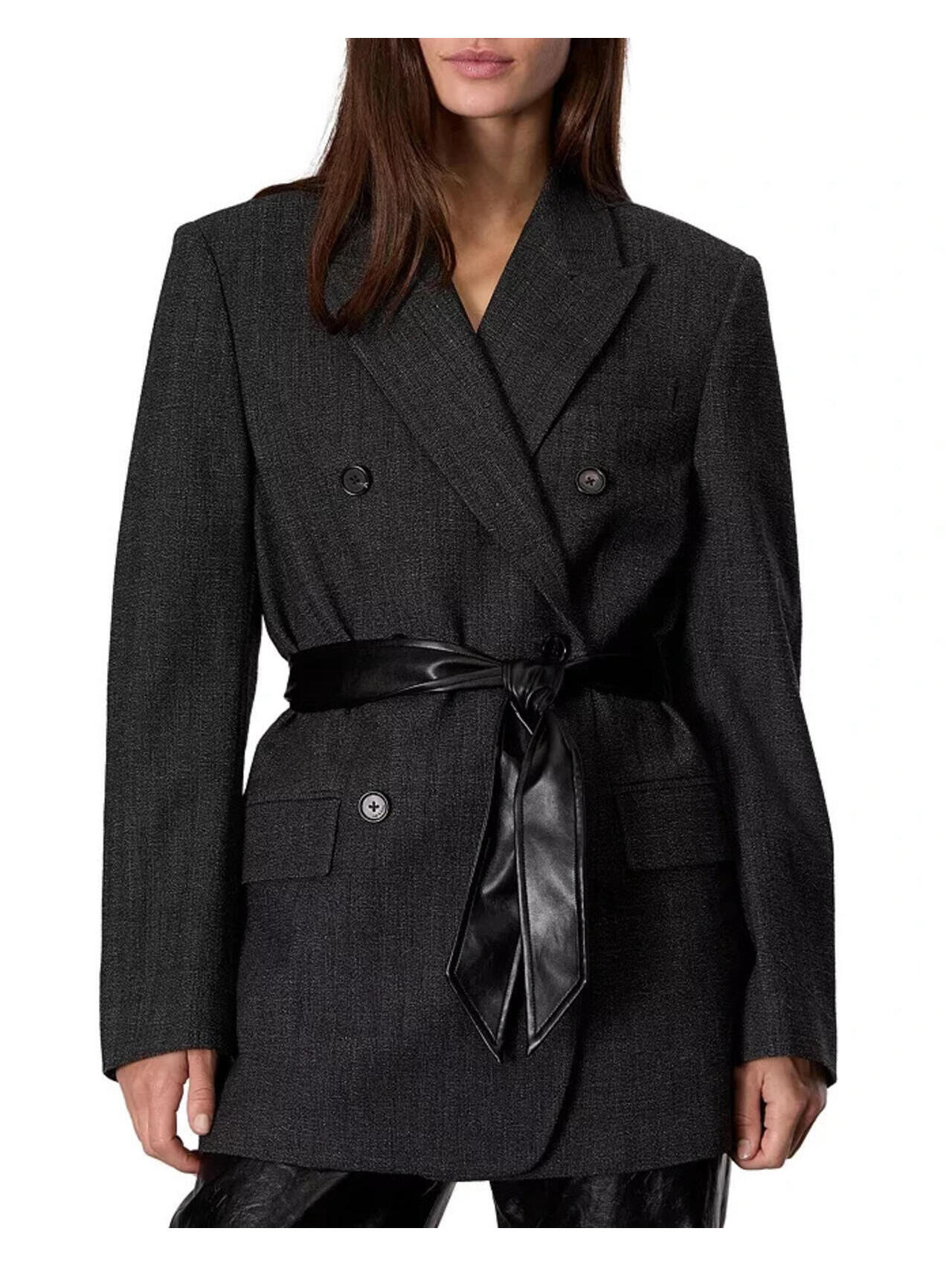 New, Rag & Bone Virginia Belted Blazer In Black Sz S #Sj2358